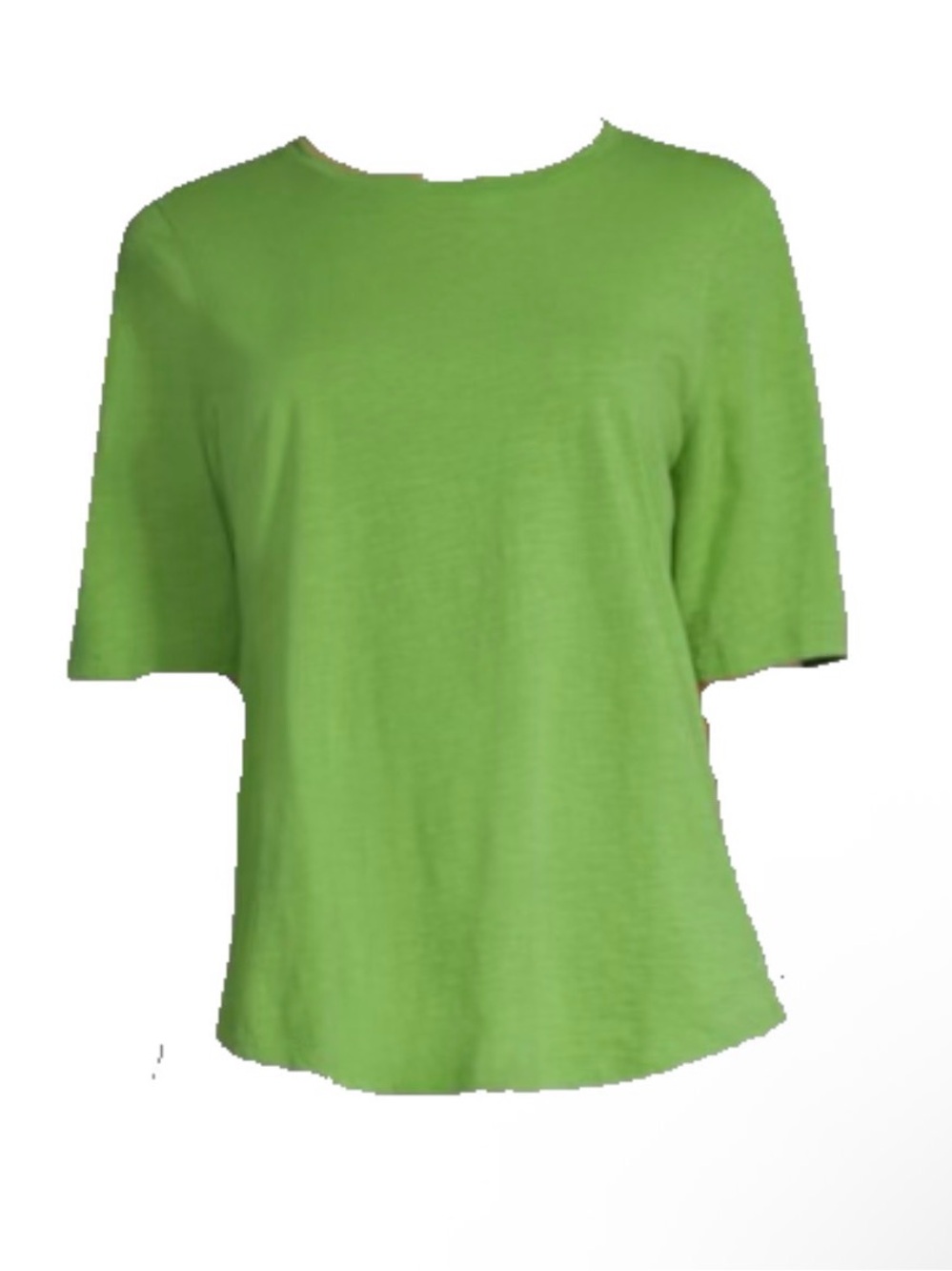 EILEEN FISHER Bright Green Short-Sleeve Crewneck Tee; 100% cotton Size Medium